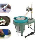 Faceting And Polishing Machine For Jewelry 180W Jade Grinder with angle manipulator and 6 inch disc, green cast iron body
