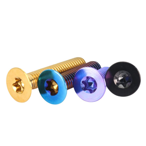 Colorful set of Pro Grade Titanium Alloy Countersunk Screws And Flat Head Bolts Set Ti6Al4V Black Finish M4 M5 M6 M8 12mm Length 4 Pack