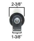 Front view of Six Inch Sliding Gate Guide Roller With Hard Rubber Wheel And Removable Axle Bolts