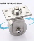 Heavy Duty V Groove Sliding Gate Rollers With Mounting Plate, 3 Inch 304 Stainless Steel Track Wheels with 360-degree rotation.