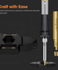 Top Shelf M3 Heat Set Threaded Inserts For 3D Printing Projects And Plastic Reinforcement Featuring Heavy Duty Brass Knurled Threads With No Sweat Soldering Iron Tool And 100 Unit Bundle alongside soldering tool and insert tool.