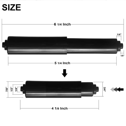 Two Pack Toilet Paper Holder Replacement Rod With Spring Loaded Roller Universal Fit For Most Bathroom Tissue Holders Black