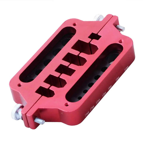 Slick Aluminum Soldering Station And Welding Jig Plate For Rc Builders No Sweat Assembly With Xt60 Xt90 T Plug Banana Connectors Heat Proof Workbench Setup, red aluminum jig plate.