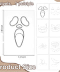8Pcs Halloween Acrylic Router Templates Set for Scary Pumpkin Face Carving, featuring 8 styles, size 5.51x7.87 inches.