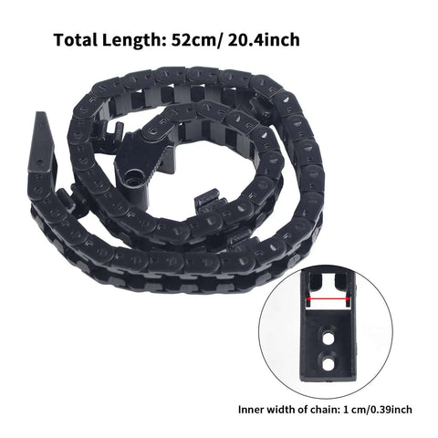K1 Max Drag Chain Cable Carrier For 3D Printer Upgrades Black Flat Cable Chain Open Type For Clean Cable Management 20.4 Inches