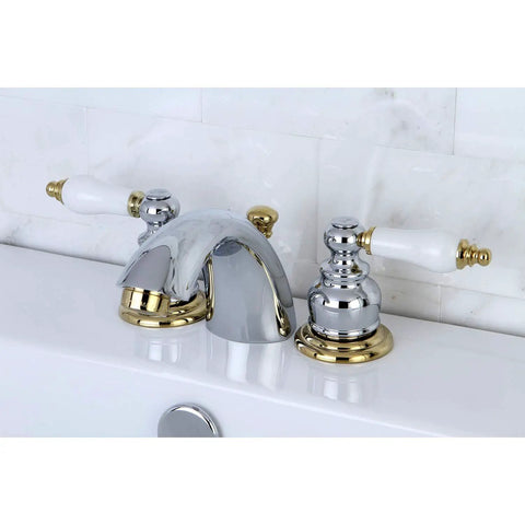 Old School Victorian Mini Widespread Chrome Bathroom Faucet For Deck Mount 3 Hole Install 4 To 8 Inch Center To Center
