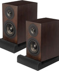 Two Pack Studio Monitor Isolation Pads For 3 To 4.5 Inch Speakers High Density Acoustic Foam To Cut Vibration And Improve Crisper Sound Quality 8 X 6.3 X 1.4 Inch Cushions For Desk Or Stand Mount under speakers