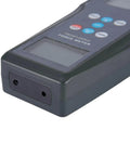 Digital Force Gauge Push Pull Meter With External Load Cell Sensor 1000 kgf Capacity, 9800 N, 2200 Lbf, close-up of display and ports