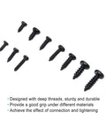 All You Need 1000 Pieces Carbon Steel Cross Pan Head Self Tapping Screws Kit With Tweezers And Transparent Storage Box For Glasses Watches Clocks And Small Toys shown in various sizes on white background