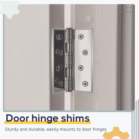 MorningRo 10-pcs door hinge shims, stainless steel, 4-inch, silver; installed on hinge