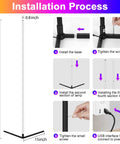 Installation process for Corner Floor Lamp RGB Mood Light With 16 Million Colors And 210 Dynamic Modes, 56.7 Inches Tall
