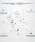 Durable Galvanized Steel Bed Hinge For Murphy And Folding Beds 4.8 Inch Square Corner Replacement Hardware Silver Pivot Joint 1 Pack