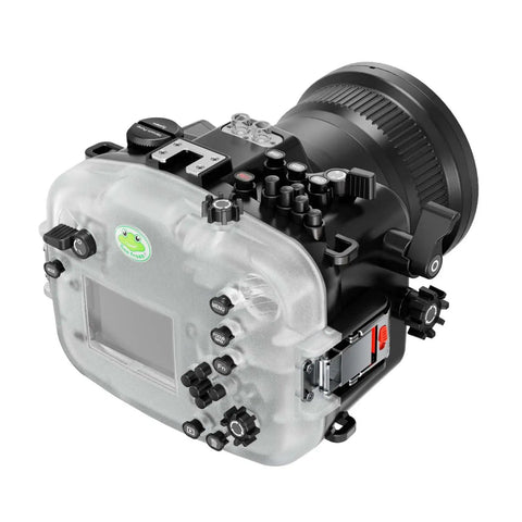 Underwater Camera Housing For Sony Alpha FX3 And FX30 40M Waterproof Scuba Case with full button access and lens attached