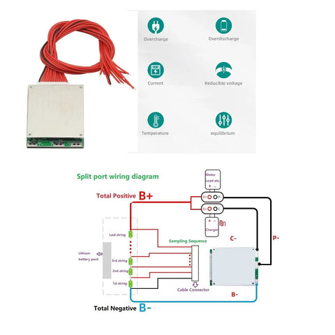 Keep Your Rig Purring Smooth With This Heavy Duty 13S 35A 48V Li Ion 18650 Battery Management System Delivering Smart Balancing And No Sweat Overcharge Overdischarge Guard wiring diagram with connectors.