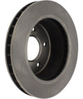 Centric front brake rotor, angled view; gray vented steel disc with hub mounting holes.