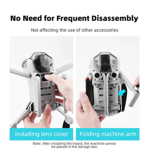 Mini 4 Pro Foldable Sled Landing Gear Extension Kit For DJI Mini 4 Pro Drone installation and folding process