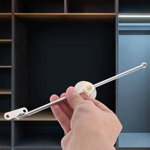 Person holding heavy-duty metal hinge from 4 Pack Cabinet Support Rod Hinges For Kitchen Cabinets And Drop Leaf Surfaces