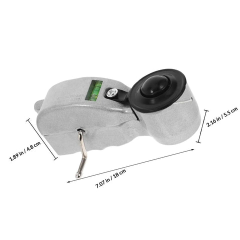 Precision Rugged Aluminum Fountain Scriber Line Tool For Construction And Woodworking Lightweight Ink Level Marker side view with dimensions