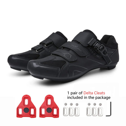 Mens Womens Cycling Shoes For Peloton Compatible With Clip In Look Delta Cleats Included Preinstalled Black US 13 EU 48 Road Bike Shoes Ready To Clip In And Ride All Day