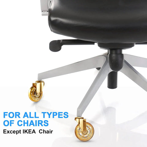 Top Shelf Roller Blade Office Chair Wheels Soft Polyurethane Desk Caster Set Of Five Floor Saving Silent Roll Universal Stem Swap