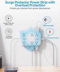Power Strip With USB and 2100J Surge Protector Five Foot Flat Plug Extension Cord 12 Outlets and 6 USB Ports Including 3 USB C Fast Charging Station 3 Side Outlet Extender Wall Mountable for Tablets Laptops and More wall-mounted.