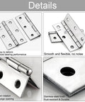 Heavy Duty 3 Inch Door Hinges Brushed Nickel Stainless Steel Set Bulletproof For Cabinets Furniture Doors Woodworking Hardware Pack No Sweat Install Swings Like A Dream, showcasing details of hinges.