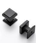 30 Pack Matte Black Square Cabinet Knobs With Zinc Solid Construction For Kitchen Drawers And Cupboards on white background