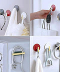 Decorative Wall Hooks Self Adhesive Heavy Duty Hanger Set for keys and towels on smooth surfaces in kitchen and bathroom.