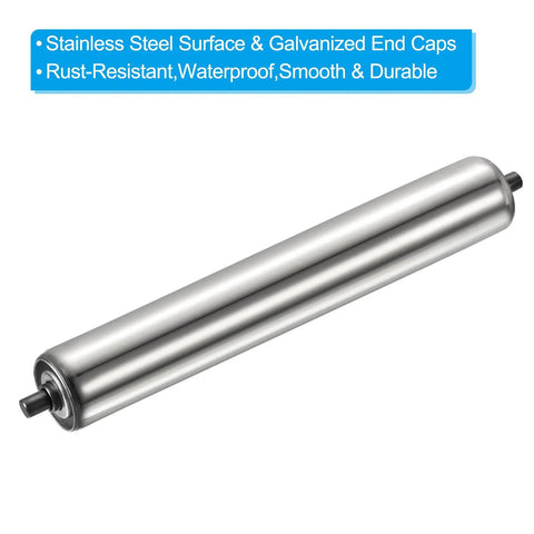 Heavy Duty Conveyor Roller With 3.5 Inch Diameter And 22 Inch Length Stainless Steel Body Galvanized Ends Runs Slick For Industrial Transfer Applications Rock Solid And Waterproof One Pack
