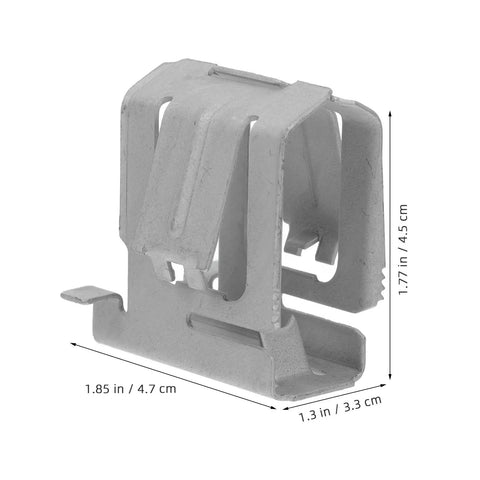 Badass Solar Panel Mounting Clips And Stainless Steel Clamps With Ultra Rugged Weatherproof Hardware For Super Solid Roof Mounts. Silver stainless steel clamp, dimensions 1.85x1.77x1.3 inches.