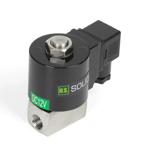 Quarter Inch High Pressure Solenoid Valve 160 Bar Stainless Steel 12V DC High Temperature IP65 For Water Gas Oil And Fluid Control