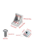 10 Set Aluminum Corner Brackets 90 Degree Right Angle L Connectors With T Slot M5 Bolts Nuts dimensions for 2020 Series
