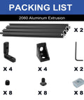 2Pack 2060 T Slot Aluminum Extrusion 300mm Black For 20x60 T Slotted Framing European Standard Anodized Linear Rail DIY Kit