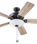 Montlake 52 Inch Bronze Ceiling Fan With Bowl Light Dope LED Bulbs Included Quiet Reversible Motor With 3 Speeds Dual Blades