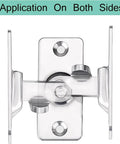 Front view of Two Pack 90 Degree Sliding Barn Door Privacy Lock With Right Angle Latch Cam Lock Stainless Steel Space Saving Door Clasp