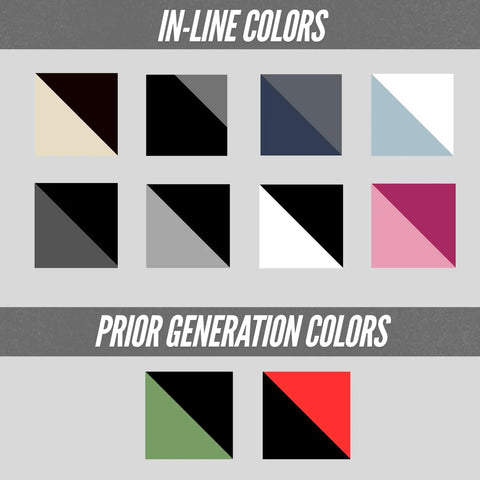 Color options for Nitron Golf Push Cart With Auto Open Technology And Top Lok System, including black, slate, and red.