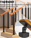 Heavy Duty Black Railing Balusters And Stair Spindles 25 Pack Wrought Iron Look Deck Post Kit tilt top bracket adjustable for different heights.