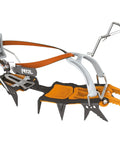 Lynx LL Universal Crampons With Leverlock Universal Bindings for ice and mixed climbing, adjustable front points visible.