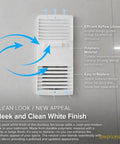 Quiet Ductless Bathroom Exhaust Fan Kit With Grille And Unscented Filter Cartridge For Residential Remodel, white finish shown.