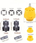 Killer Precision One Inch Water Pipe Threading Tool Built Hella Tough Die Cast Metal, multiple die sizes and grip shown.