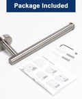 Rustproof 9 Inch Stainless Steel Towel Bar For Bathroom Wall Mounted Hand Towel Holder Ring Beefed Up Thick Design Brushed Nickel Contemporary Bath Accessory Easy Drill In Install Durable SUS304 with installation kit