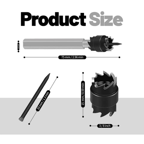 Double Sided Spot Weld Cutter Set Three Eighths Inch HSS Remover Bits for Power Drill Hex Sheet Metal Cutter Kit 13 Pcs