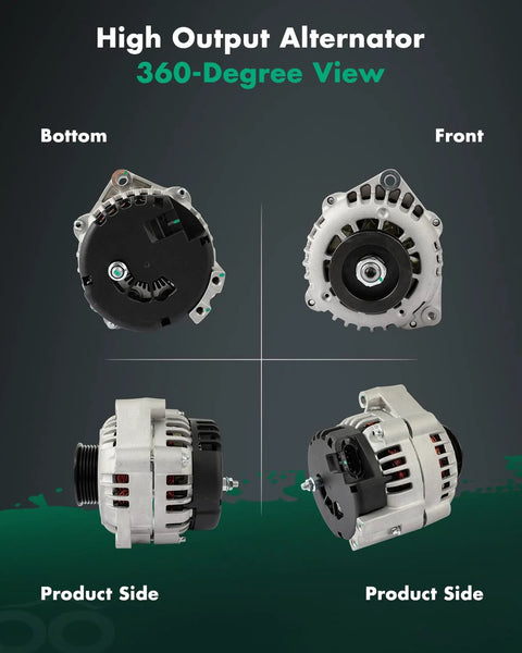 100 Amp 12V High Output Alternator for Chevy S10 2.2L 1998 to 2003 and GMC Sonoma 2.2L 1998 to 2003 CW S6 Pulley Replacement IR
