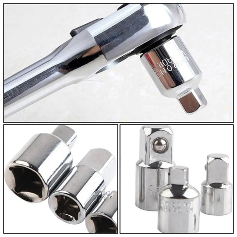 High Performance 4 Piece Steel Impact Socket Adapter And Reducer Kit For Wrenches That Gets Down To Business With Heavy Duty Drivers And Ratchet Tools To Crack Those Stubborn Nuts And bolts Like A Pro On Any Job Site chrome steel adapter set for ratchets