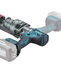 Makita XCS04Z 18V LXT Brushless Cordless Rebar Cutter With Spark Free Steel Rod Trimming Blade Tool Only Heavy Duty Power For Construction And DIY Projects high-efficiency design with battery compartment visible.