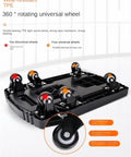 Foldable Moving Trolley For Easy Transport, Retractable Flatbed Sack Truck With 4 Swivel Front Wheels And 2 Fixed, Heavy Duty Utility Cart In Portable Blue, Great For Hauling And Storing At Home, Shop, Or Warehouse, black TPE 360° swivel wheel base