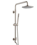 Brushed Nickel Retrofit Shower System With 9 Inch Rain Shower Head Drill Free Install Tool Free Retrofit No Tile Damage Connects At Existing Shower Valve Easy Upgrade ICC ES PMG Certified
