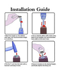 Installation guide for Adjustable Leveling Feet With T Nut Bolt 50mm Rock Solid Furniture Foot For Cabinets Restaurants Tables And Chairs Self Levelers 4 Pcs Set Durable Rust Resistant Easy Height Adjustment For Uneven Floors showing marking, drilling, and inserting T-nut.