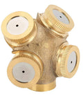 Close-up of Workhorse High Pressure Brass Sprayer Nozzle Set With Four Interchangeable Tips For Garden And Lawn Irrigation