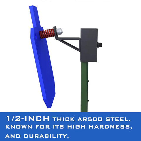 Side view of AR500 Steel Target With T Post Hanger One Half Inch Thick Torso Silhouette For Backyard And Range Target Practice